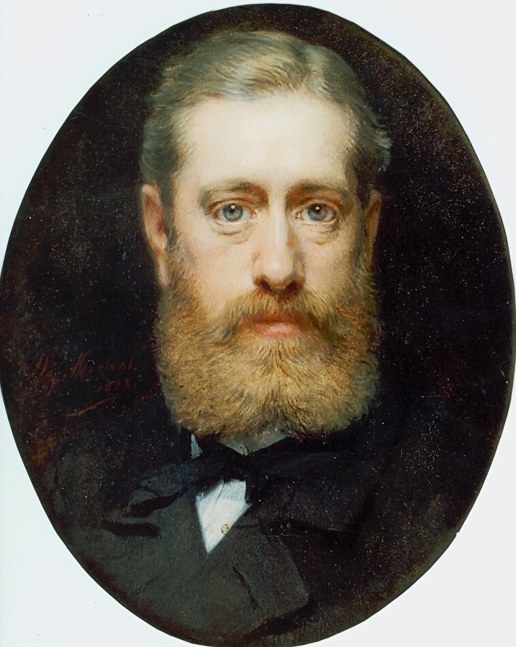 Martens W.  | Willem 'Willy' Martens, Portret van een man, olieverf op doek 22,4 x 17,9 cm, gesigneerd linksonder en gedateerd 1883