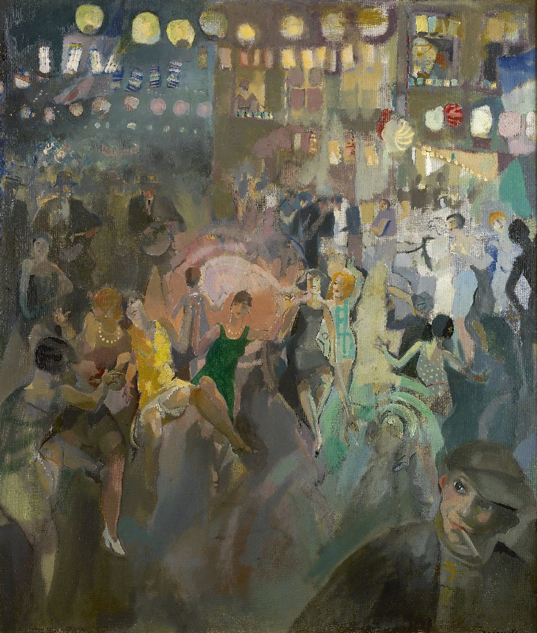 Bervoets L.  | Leo Bervoets, Volksfeest in de Nationalestraat, Antwerpen, olieverf op doek 82,2 x 70,0 cm, gesigneerd rechtsonder