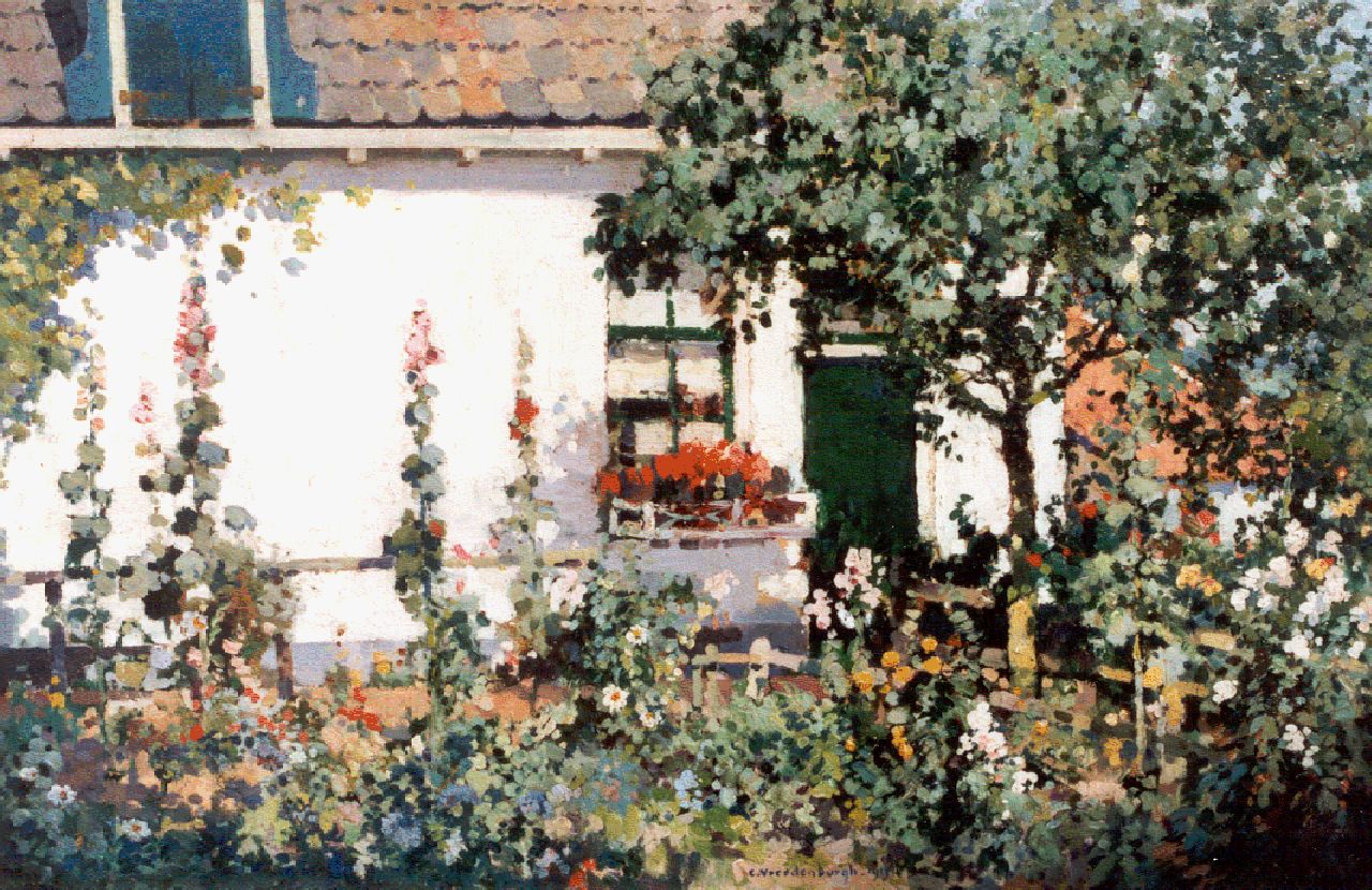 Vreedenburgh C.  | Cornelis Vreedenburgh, De bloementuin van de schilder, olieverf op doek 58,0 x 90,5 cm, gesigneerd middenonder en gedateerd 1913
