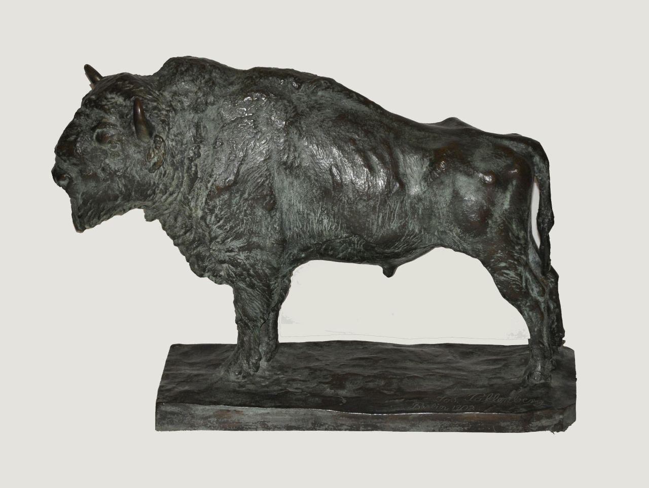 Pallenberg J.F.  | Josef Franz Pallenberg, Bizon, brons 35,5 x 48,0 cm, gesigneerd op basis en gedateerd 'Berlin 1903'