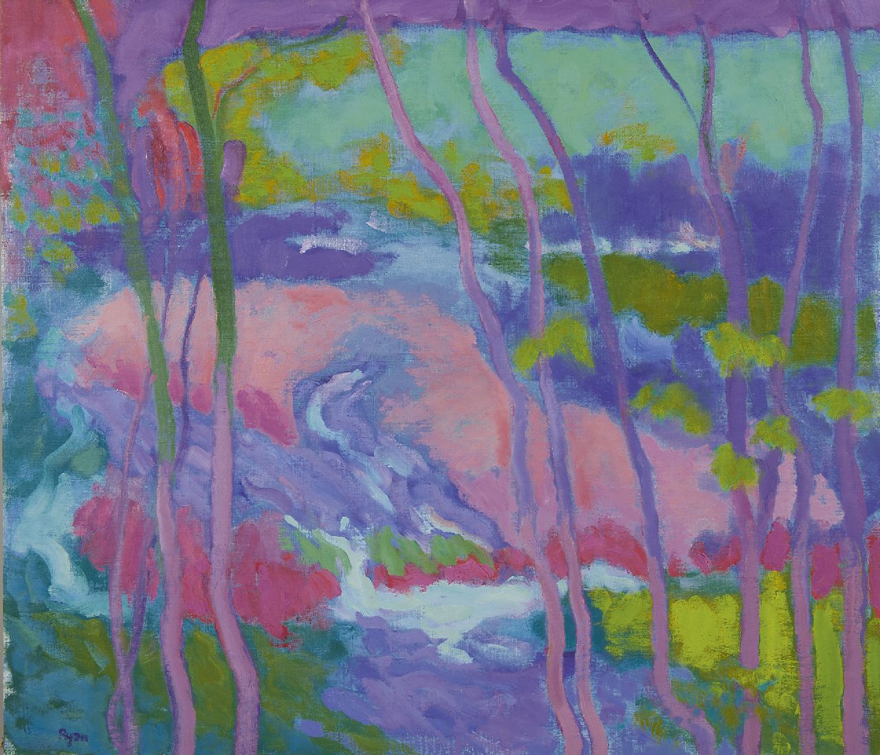 Ryan M.  | Michael Ryan, Purple landscape, olieverf op doek 65,0 x 75,0 cm, gesigneerd linksonder
