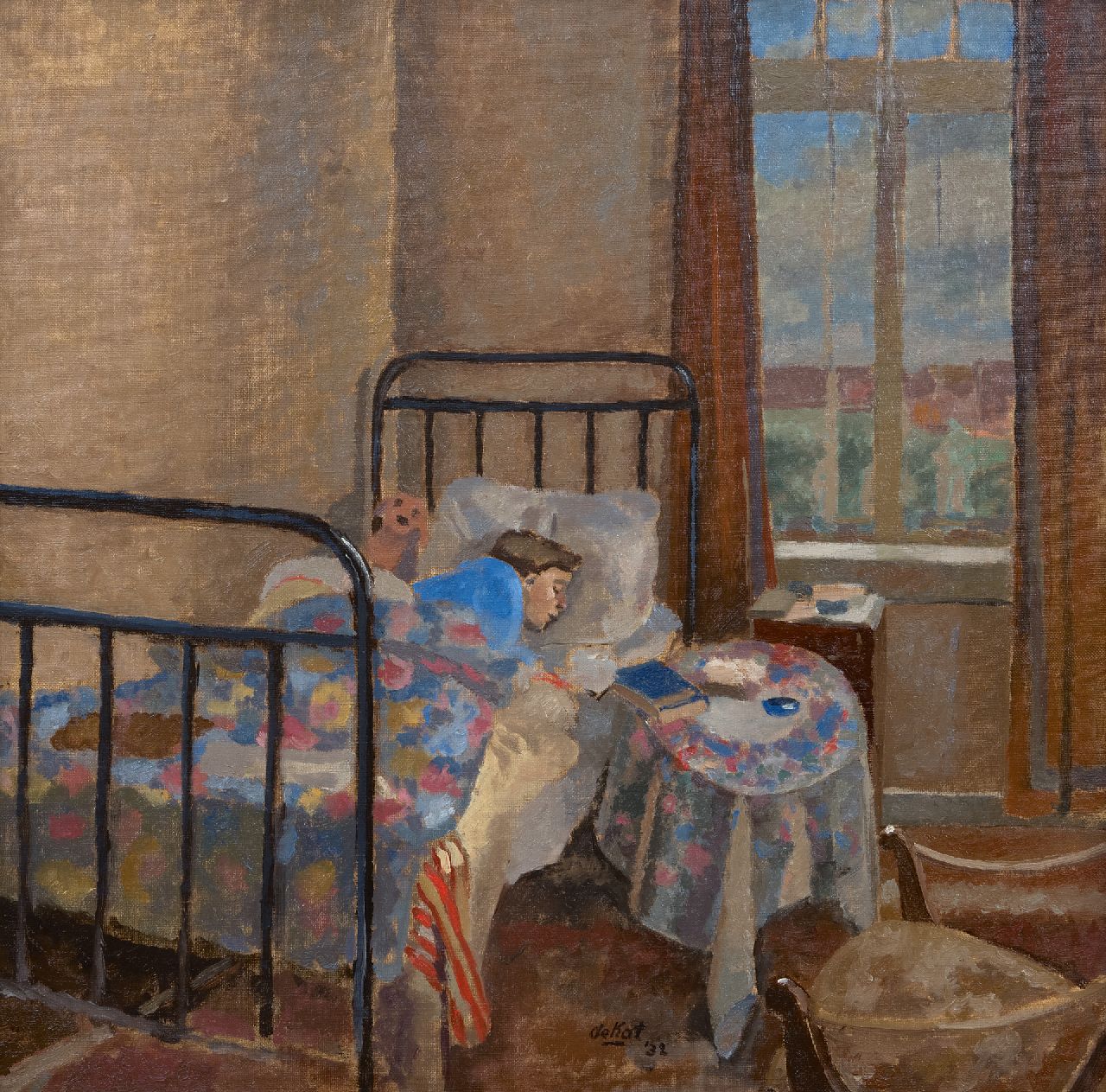 Otto B. de Kat | Hans van Zijl, de vrouw van de kunstenaar, rustend, olieverf op doek, 58,8 x 59,0 cm, gesigneerd m.o. en gedateerd '32