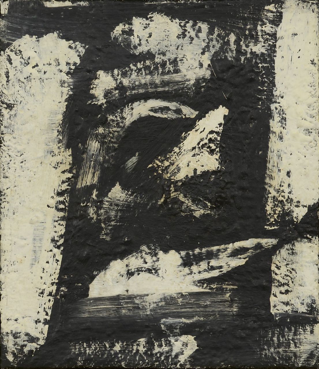 Wolvecamp Th.W.  | 'Theo' Wilhelm Wolvecamp | Schilderijen te koop aangeboden | Compositie, olieverf op doek 35,2 x 30,2 cm, gesigneerd verso en te dateren 1964