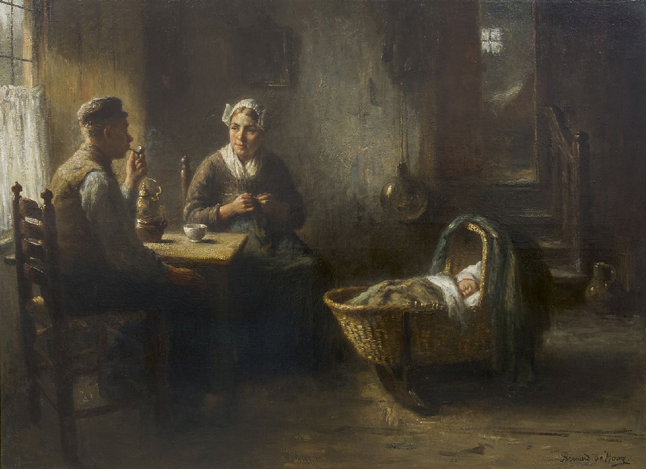 Hoog J.B. de | Johan 'Bernard' de Hoog | Schilderijen te koop aangeboden | Larens boereninterieur, olieverf op doek 96,0 x 126,2 cm, gesigneerd rechtsonder
