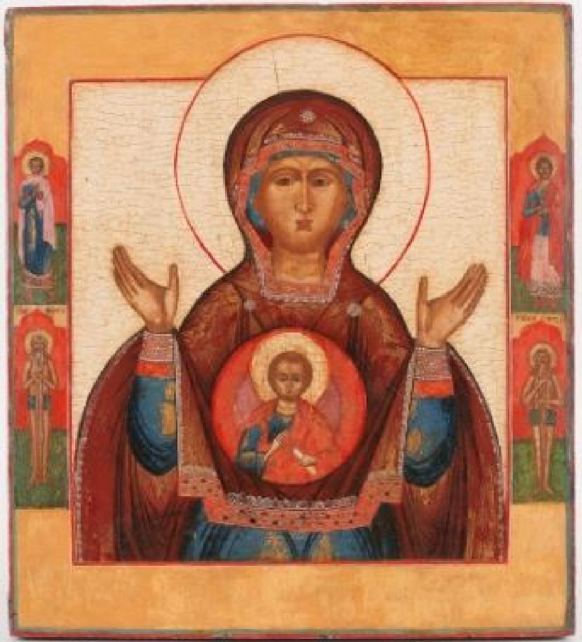 Ikoon   | Ikoon, Moeder Gods van het Teken, olieverf op doek op paneel 61,0 x 55,0 cm
