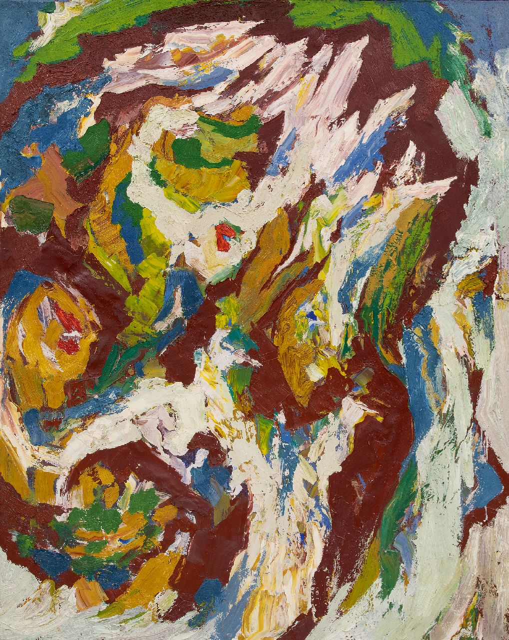 Hunziker F.  | Frieda Hunziker | Schilderijen te koop aangeboden | Compositie, olieverf op doek 124,9 x 100,1 cm, te dateren 1961