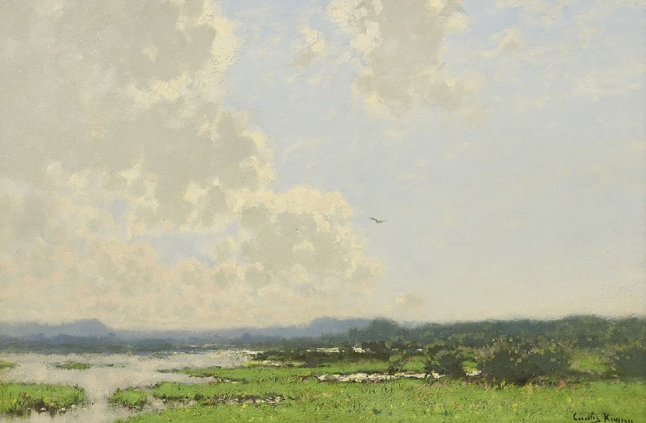 Kuijpers C.  | Cornelis Kuijpers | Schilderijen te koop aangeboden | Weids landschap aan de Rijn, olieverf op doek 38,0 x 58,5 cm, gesigneerd rechtsonder en zonder lijst