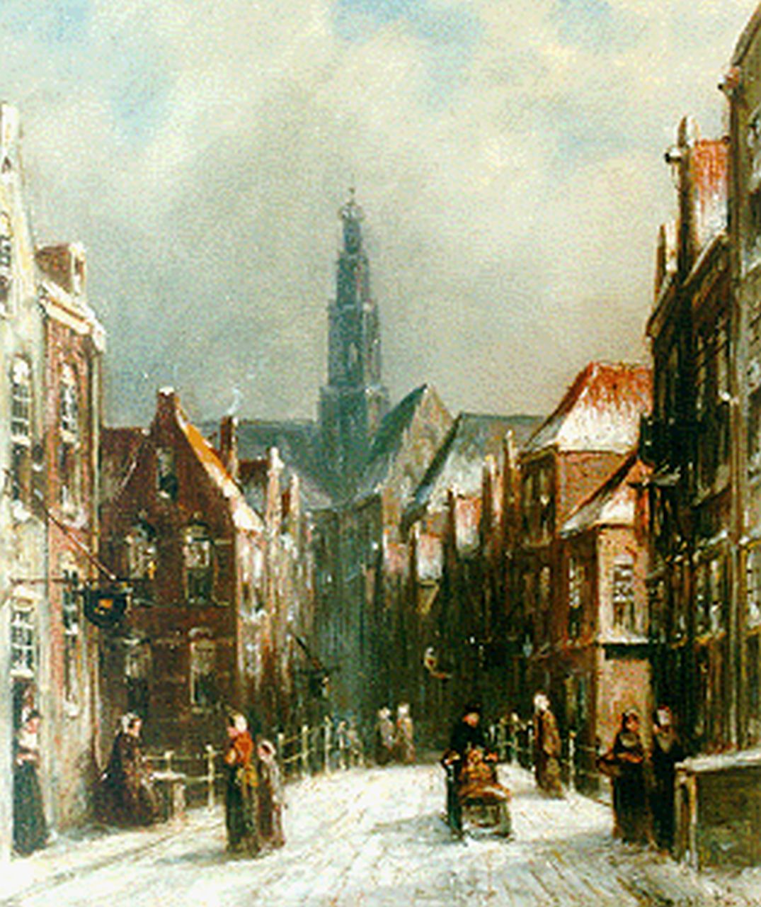 Vertin P.G.  | Petrus Gerardus Vertin, Gezicht op Haarlem met de St. Bavo op de achtergrond, olieverf op paneel 21,2 x 17,7 cm, gesigneerd rechtsonder en gedateerd 1892