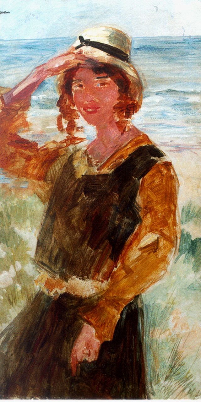 Maris S.W.  | Simon Willem Maris, Mies aan het strand, olieverf op doek 108,0 x 57,3 cm, gesigneerd linksboven