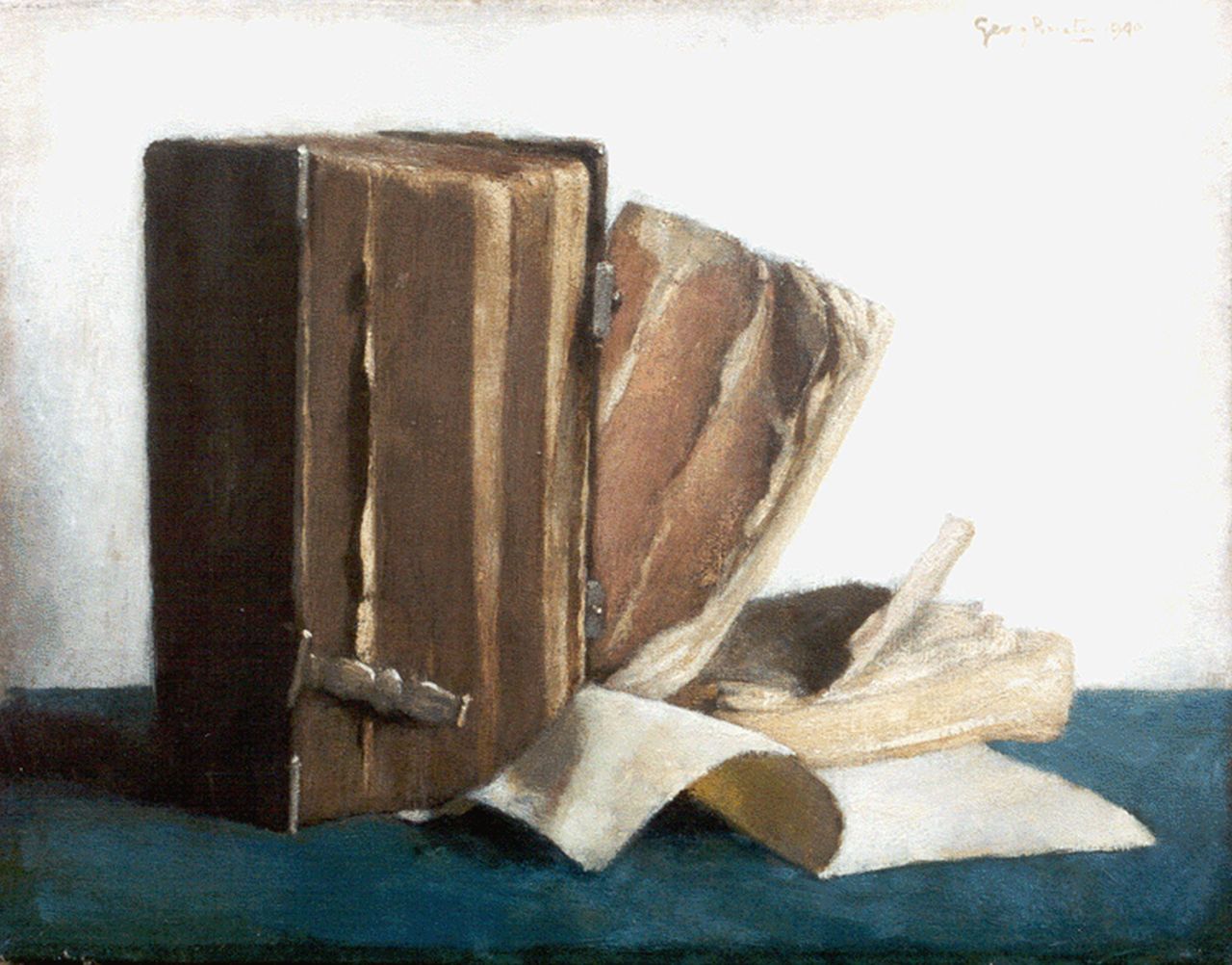 Rueter W.C.G.  | Wilhelm Christian 'Georg' Rueter, Oude boeken, olieverf op doek 28,4 x 36,2 cm, gesigneerd rechtsboven en gedateerd 1940
