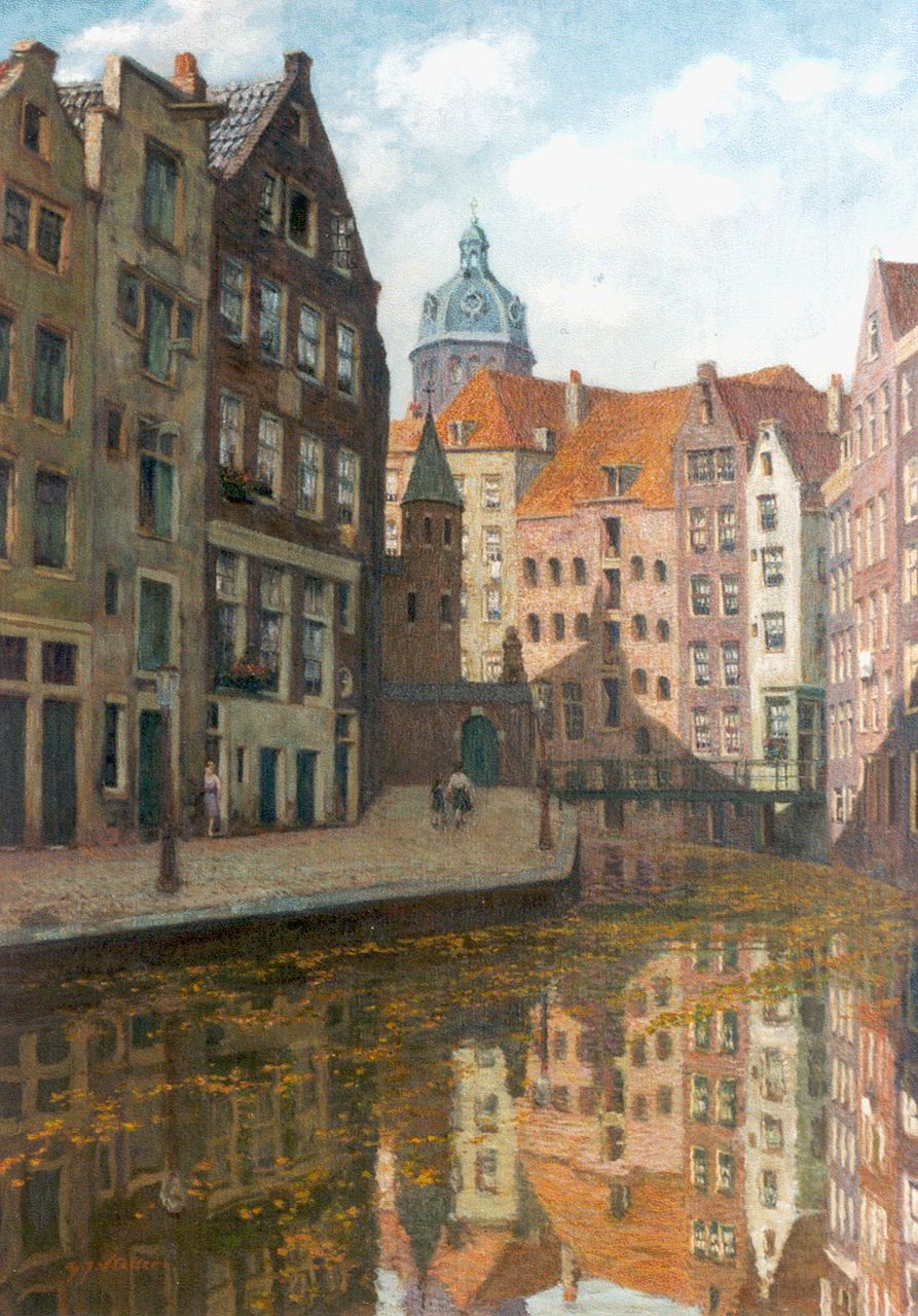 Staller G.J.  | Gerard Johan Staller, Het Kolkje, Amsterdam, olieverf op doek 80,0 x 56,7 cm, gesigneerd linksonder