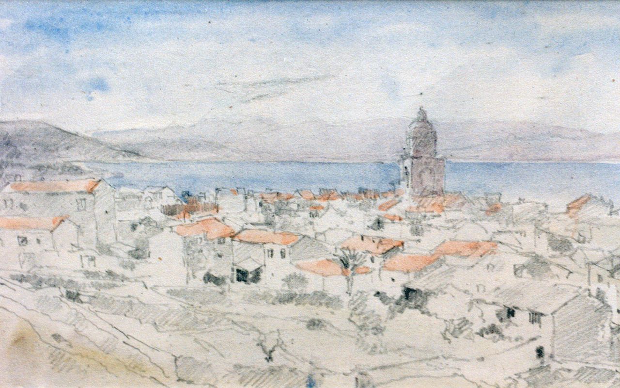Vreedenburgh C.  | Cornelis Vreedenburgh, St. Tropez, kleurpotlood op papier 12,5 x 20,5 cm