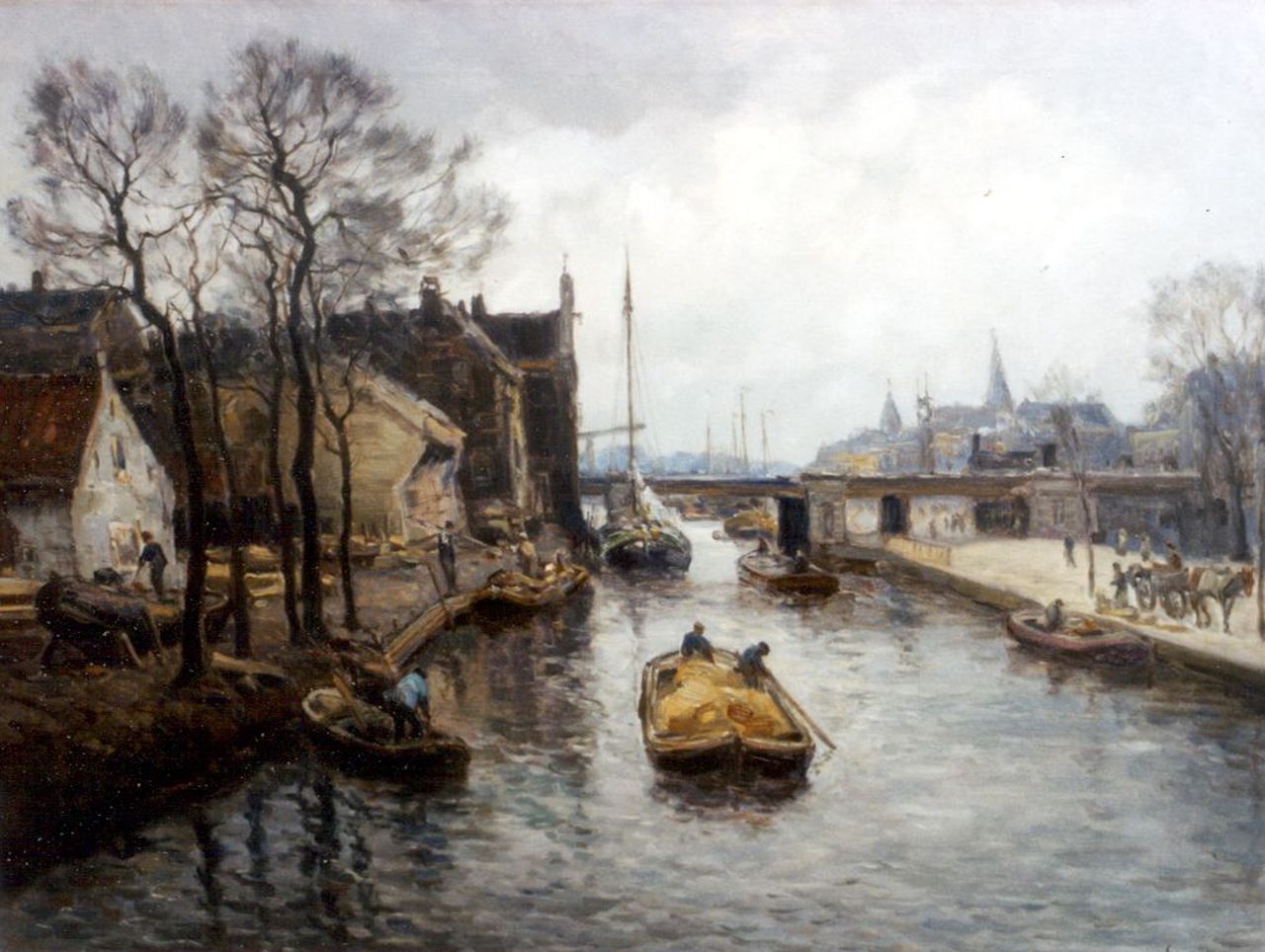 Moll E.  | Evert Moll, Bij de Oude Haven, Rotterdam, olieverf op doek 60,6 x 80,3 cm, gesigneerd rechtsonder