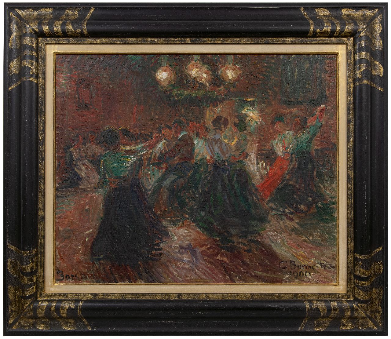 Burmester G.  | Georg Burmester | Schilderijen te koop aangeboden | Feestavond, olieverf op doek 61,5 x 75,6 cm, gesigneerd rechtsonder en gedateerd 1909