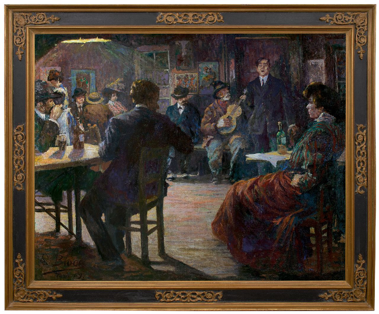 Bloos R.W.  | 'Richard' Willi Bloos, Café chantant, olieverf op doek 132,5 x 165,8 cm, gesigneerd linksonder en gedateerd 'Paris' 09