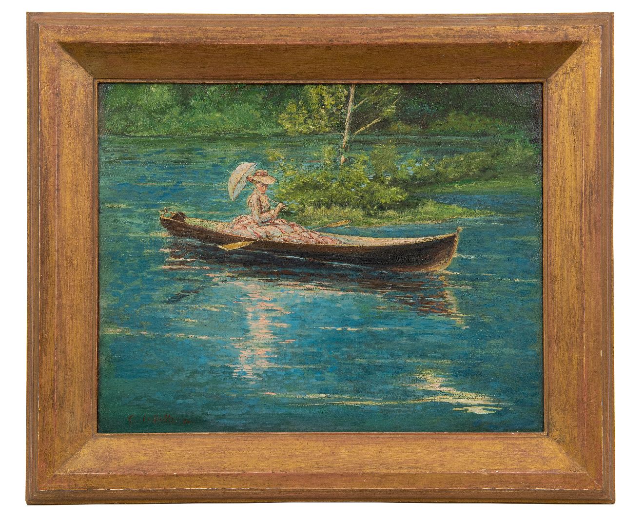 Schultz G.F.  | George F. Schultz | Schilderijen te koop aangeboden | Zomers vaartochtje op het meer, olieverf op doek 38,0 x 46,0 cm, gesigneerd linksonder en gedateerd '30