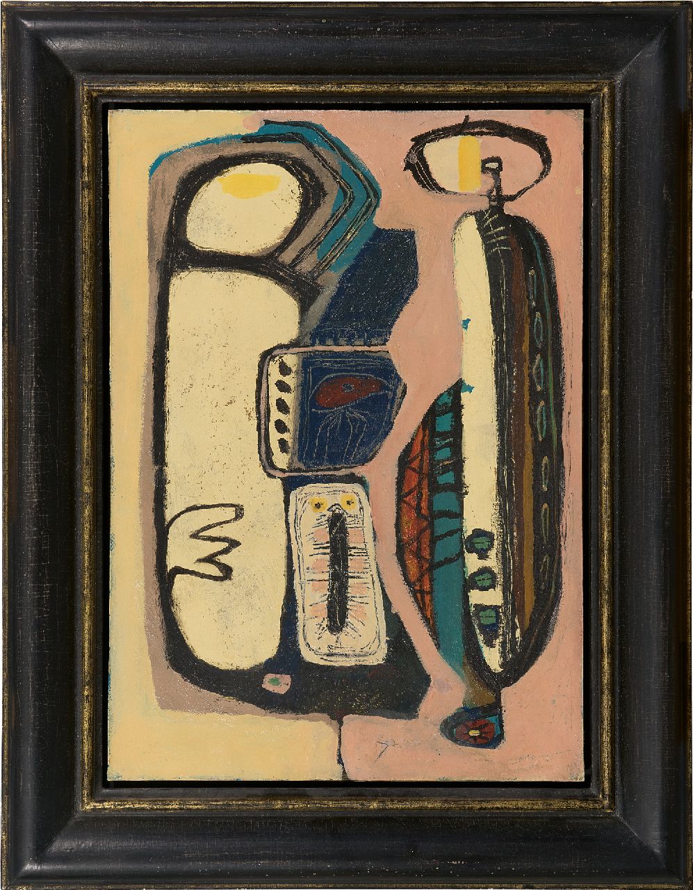 Rooskens J.A.  | Joseph Antoon 'Anton' Rooskens | Schilderijen te koop aangeboden | Compositie, olieverf op board 49,6 x 35,2 cm, te dateren midden jaren 50