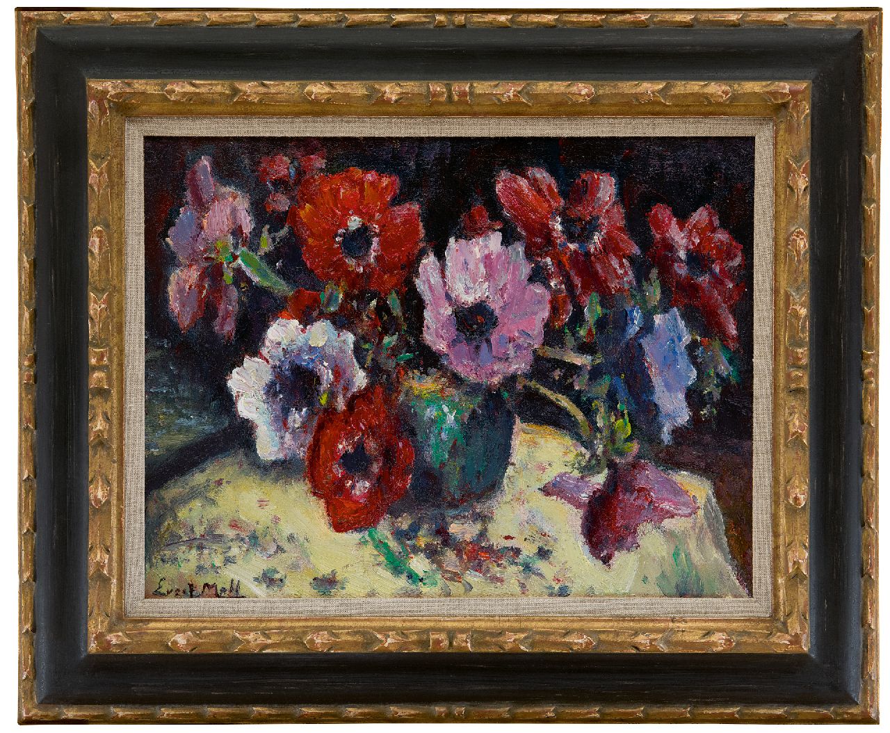 Moll E.  | Evert Moll | Schilderijen te koop aangeboden | Anemonen, olieverf op doek 30,5 x 40,1 cm, gesigneerd linksonder