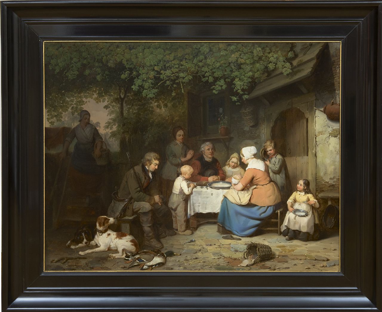 Canta J.A.  | Johannes Antonius Canta | Schilderijen te koop aangeboden | Gebed voor de maaltijd, olieverf op paneel 63,9 x 82,5 cm, gesigneerd rechtsonder
