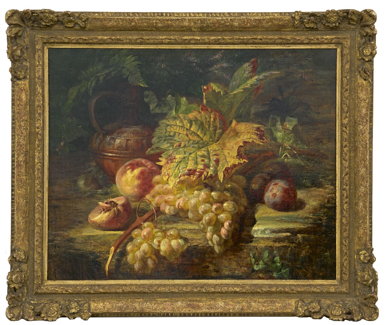 Huygens F.J.  | 'François' Joseph Huygens | Schilderijen te koop aangeboden | Stilleven met druiven, olieverf op doek 48,6 x 59,5 cm, gesigneerd linksonder en gedateerd '60, zonder lijst