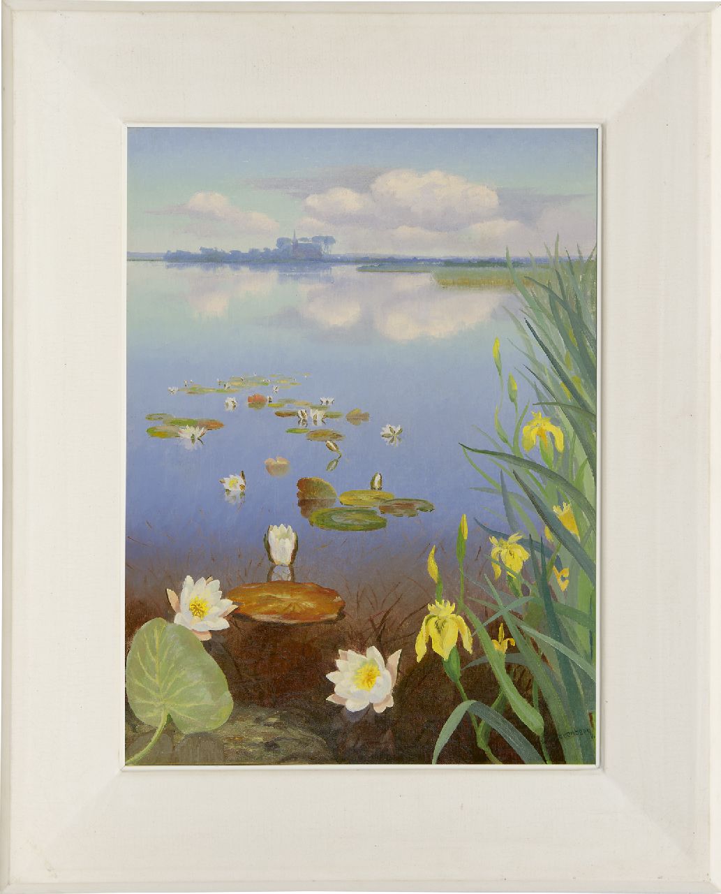 Smorenberg D.  | Dirk Smorenberg | Schilderijen te koop aangeboden | Plasgezicht met waterlelies, olieverf op doek 60,1 x 45,0 cm, gesigneerd rechtsonder en te dateren ca. 1930