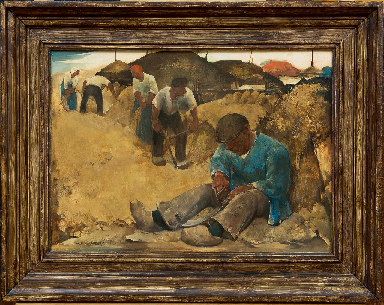 Berg W.H. van den | 'Willem' Hendrik van den Berg, Oogst, olieverf op board op paneel 36,5 x 51,0 cm, gesigneerd linksonder en op spieraam