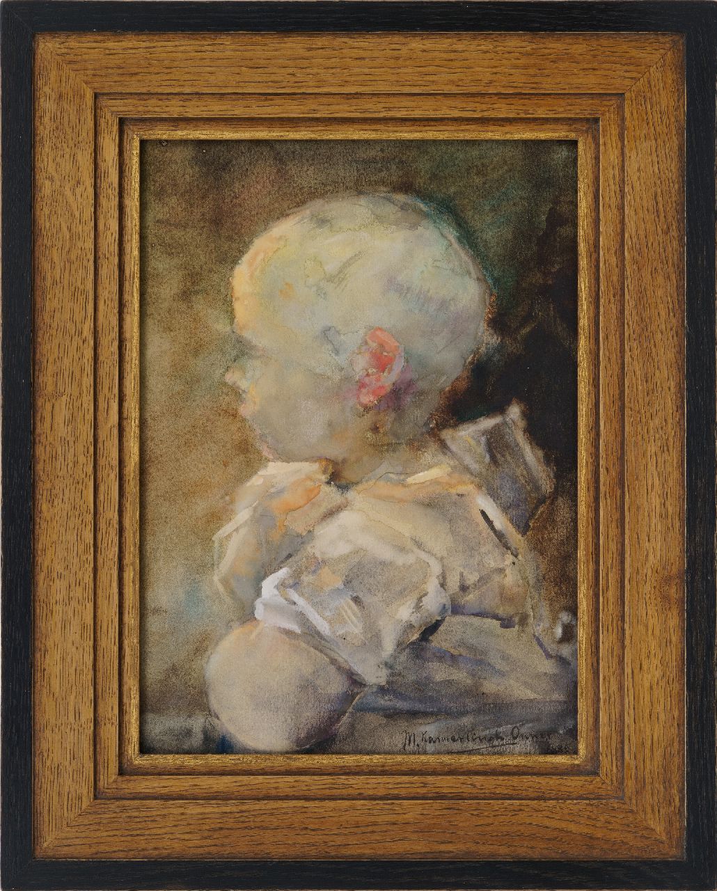 Kamerlingh Onnes M.  | Menso Kamerlingh Onnes, Kinderportretje, aquarel op papier 31,5 x 22,5 cm, gesigneerd rechtsonder en gedateerd 1889