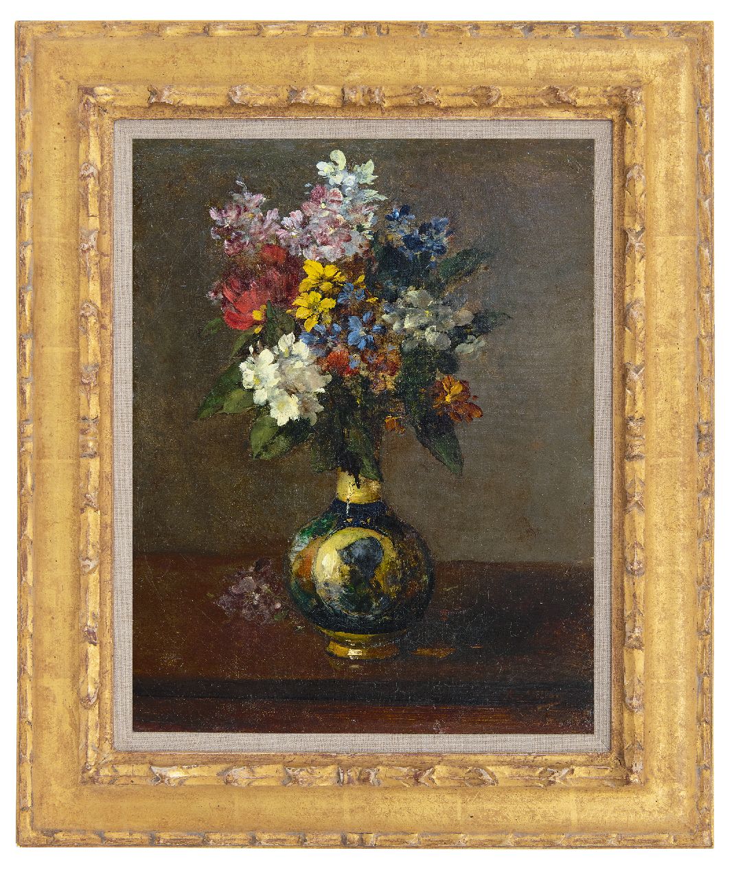 Vollon A.  | Antoine Vollon | Schilderijen te koop aangeboden | Bloemen in een vaas, olieverf op doek 41,4 x 32,0 cm, gesigneerd rechtsonder