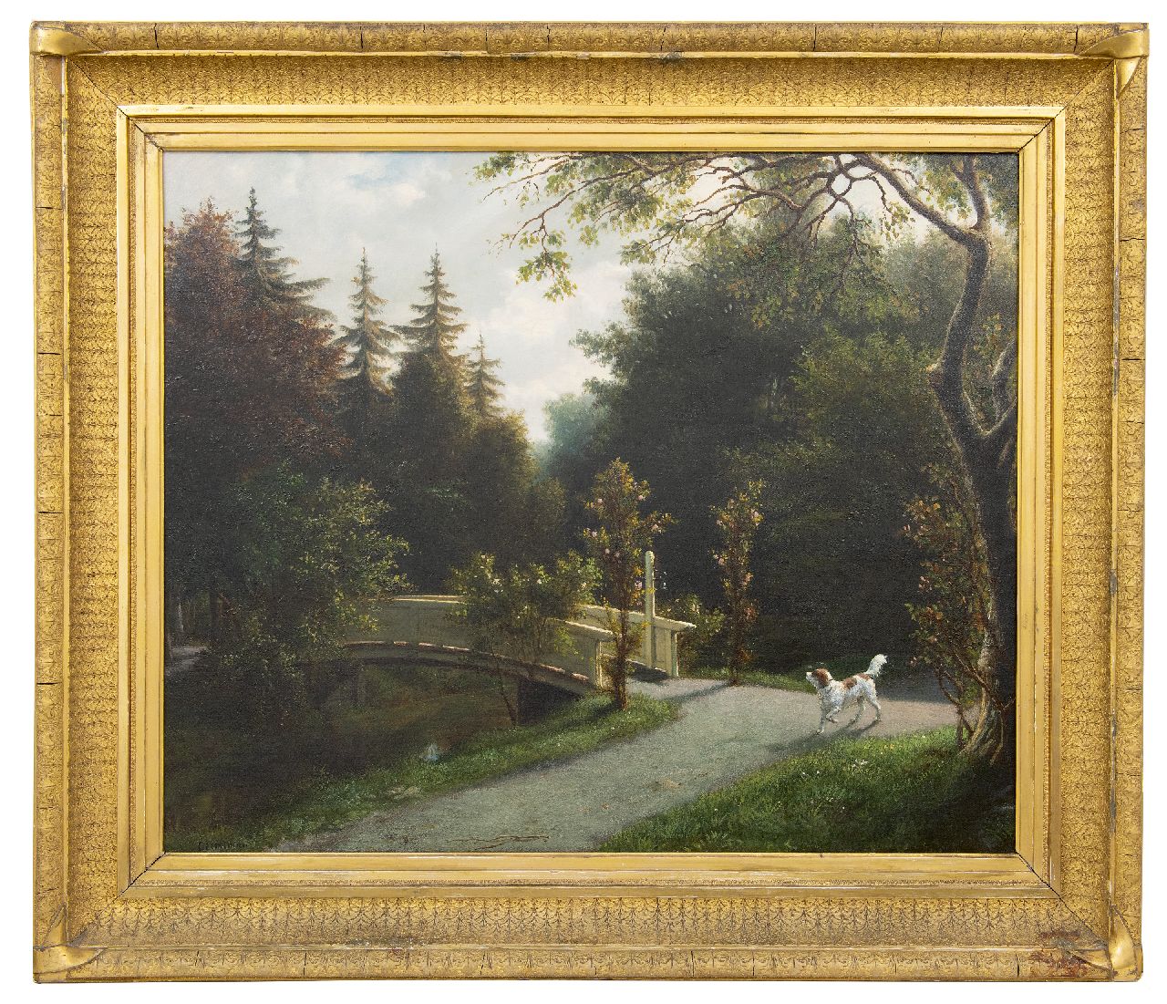 Eerelman O.  | Otto Eerelman | Schilderijen te koop aangeboden | Jachthond in een park, olieverf op doek 65,5 x 81,0 cm, gesigneerd linksonder