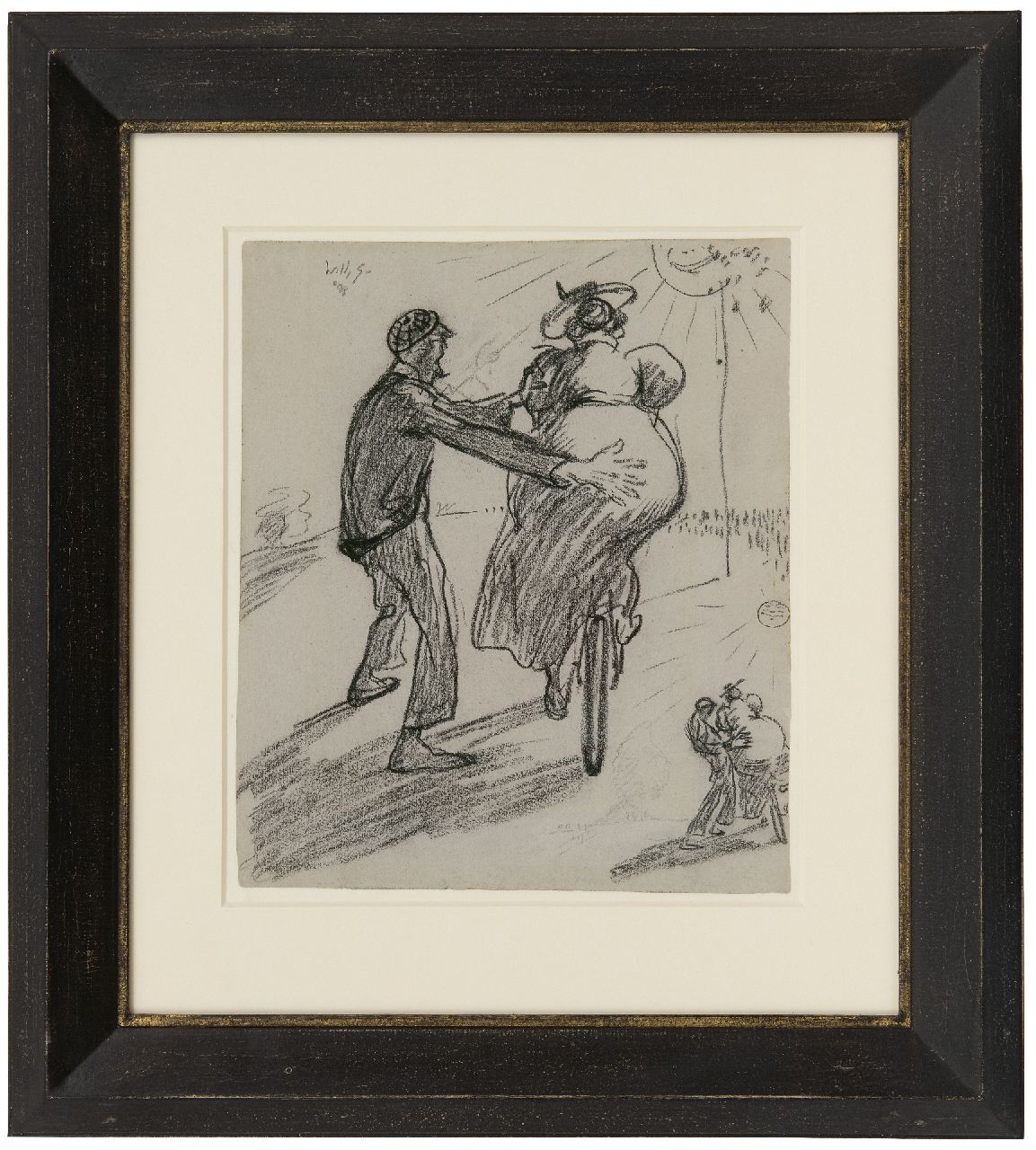 Sluiter J.W.  | Jan Willem 'Willy' Sluiter, Een helpende hand, houtskool op papier 22,5 x 15,0 cm, gesigneerd linksboven en gedateerd '08