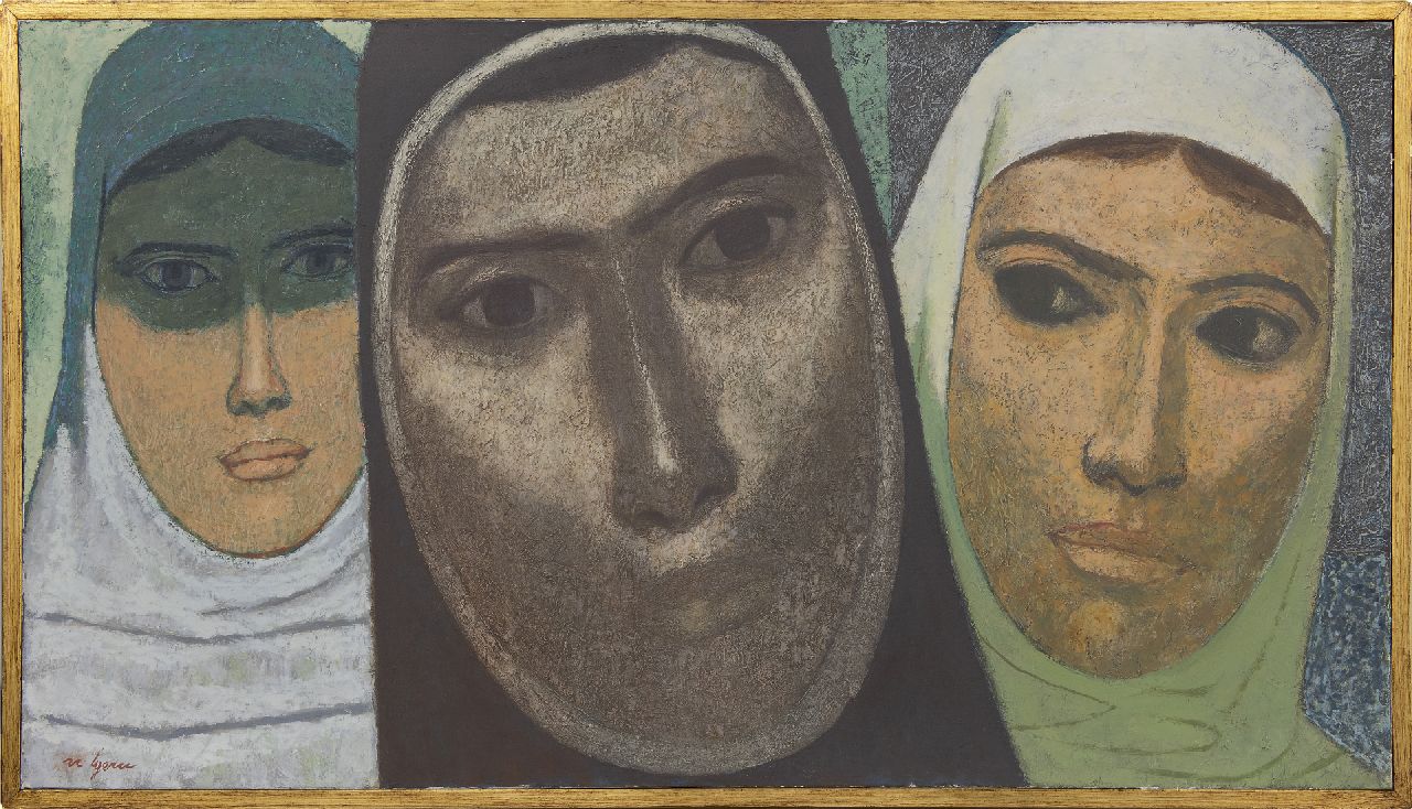 Iyem N.  | Nuri Iyem, Portret van drie vrouwen, olieverf op doek 53,5 x 99,0 cm, gesigneerd linksonder