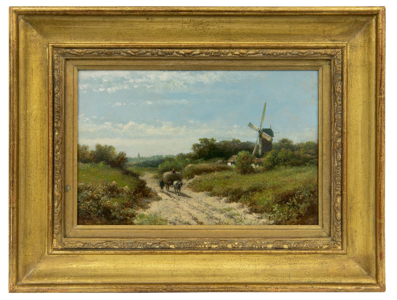 Kleijn L.J.  | Lodewijk Johannes Kleijn, Boerenvolk op weg naar huis, olieverf op paneel 21,0 x 30,5 cm, gesigneerd rechtsonder