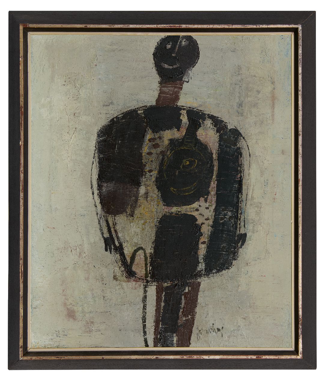 Heel J.J. van | Johannes Jacobus 'Jan' van Heel | Schilderijen te koop aangeboden | Zwarte pop, olieverf op doek 60,4 x 49,9 cm, gesigneerd middenonder en verso en verso gedateerd '64