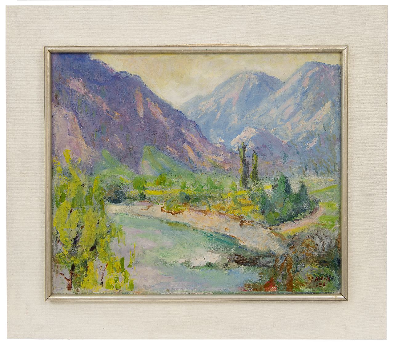 Altink J.  | Jan Altink | Schilderijen te koop aangeboden | Landschap in de Haute Savoie, olieverf op doek 50,4 x 60,4 cm, gesigneerd rechtsonder en gedateerd '55