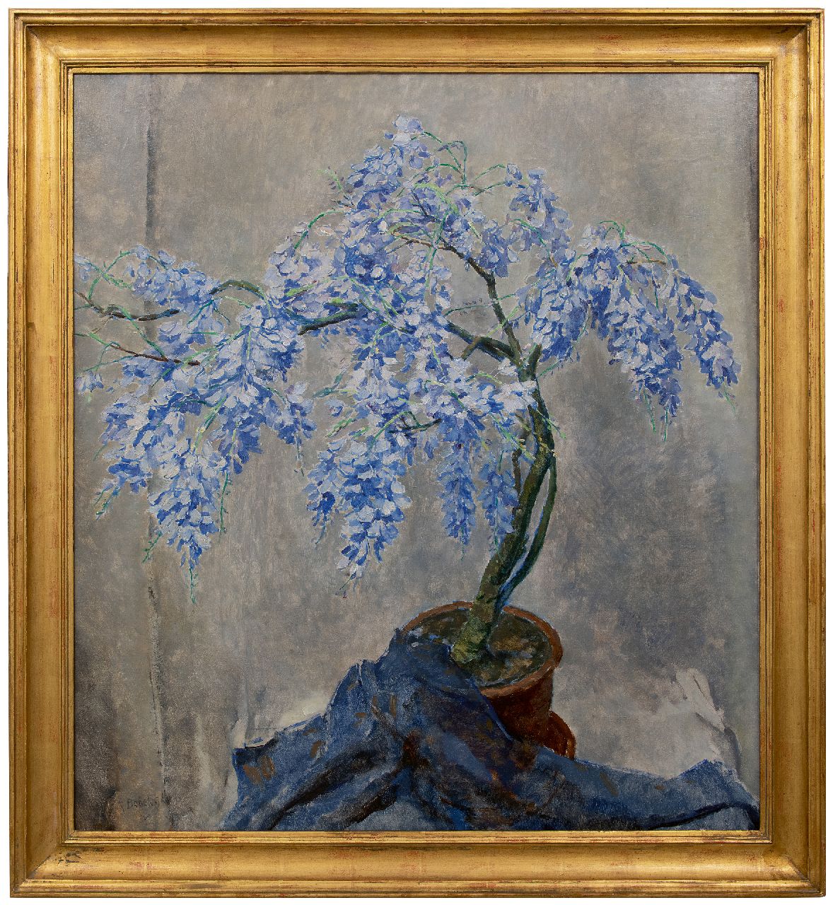Bobeldijk F.  | Felicien Bobeldijk, Blauwe regen, olieverf op doek 100,3 x 90,3 cm, gesigneerd linksonder en verso op etiket