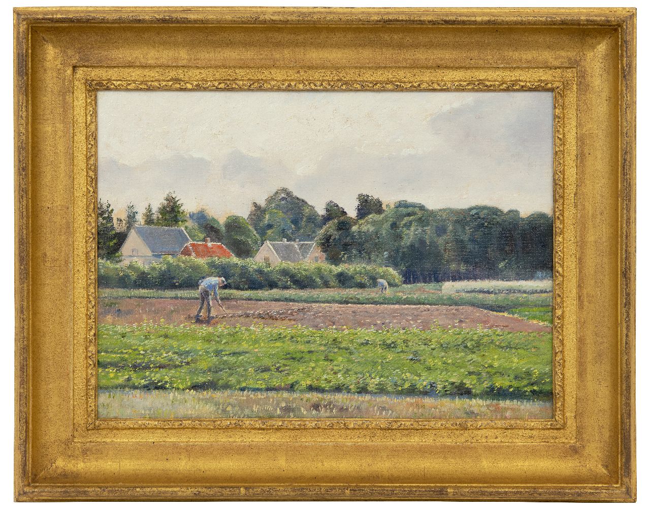 Stricker C.L.  | Charles Ludwig Stricker | Schilderijen te koop aangeboden | Landschap te Ede, augustus 1918, olieverf op doek op board 25,1 x 34,5 cm, te dateren augustus 1918