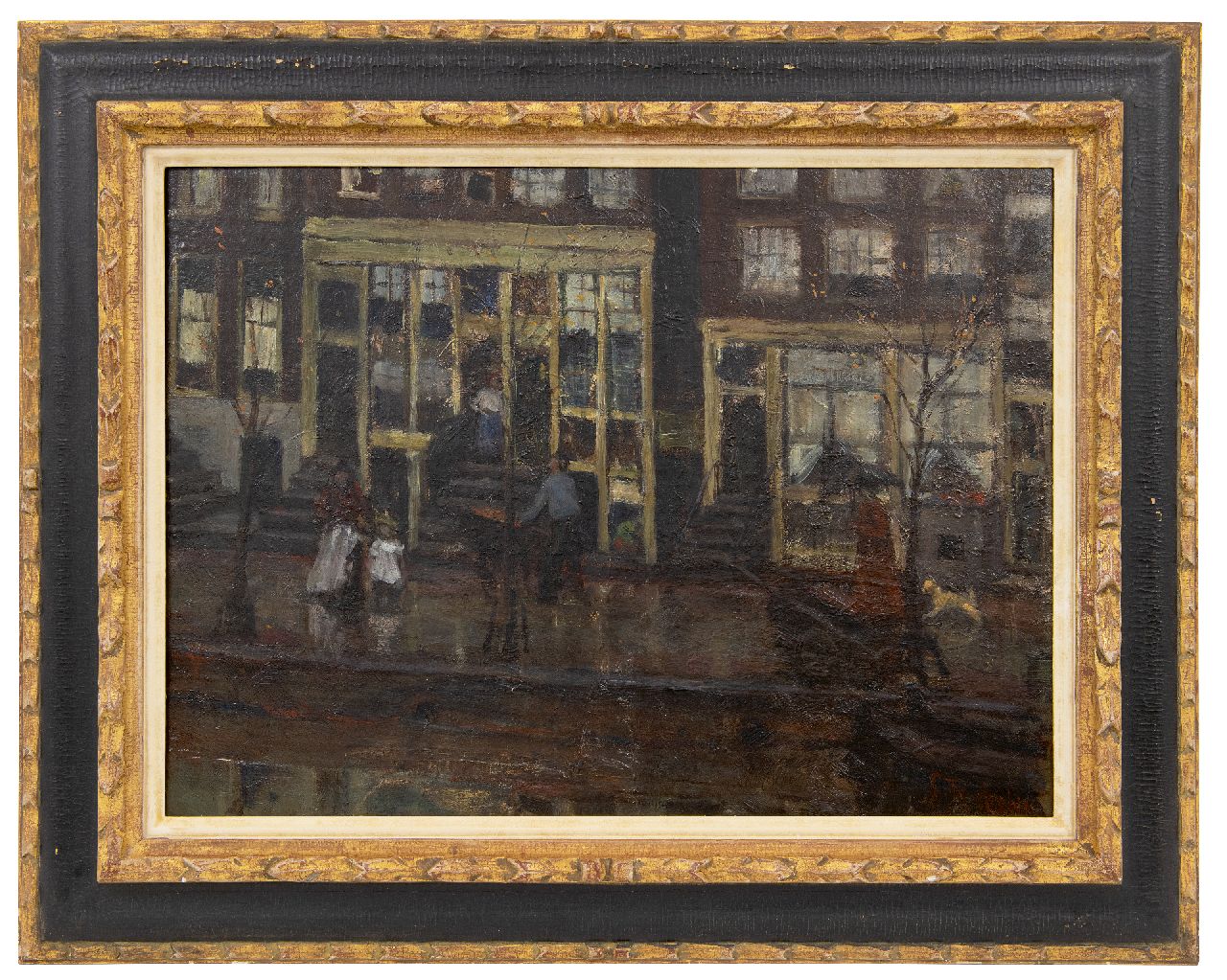 Fritzlin M.C.L.  | Maria Charlotta 'Louise' Fritzlin, Oude Amsterdamse gracht: Appelmarkt, olieverf op doek 35,8 x 47,9 cm, te dateren ca. 1890-1895