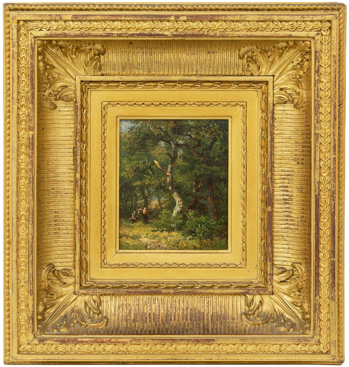 Borselen J.W. van | Jan Willem van Borselen, Boslandschap, olieverf op paneel 11,0 x 9,0 cm