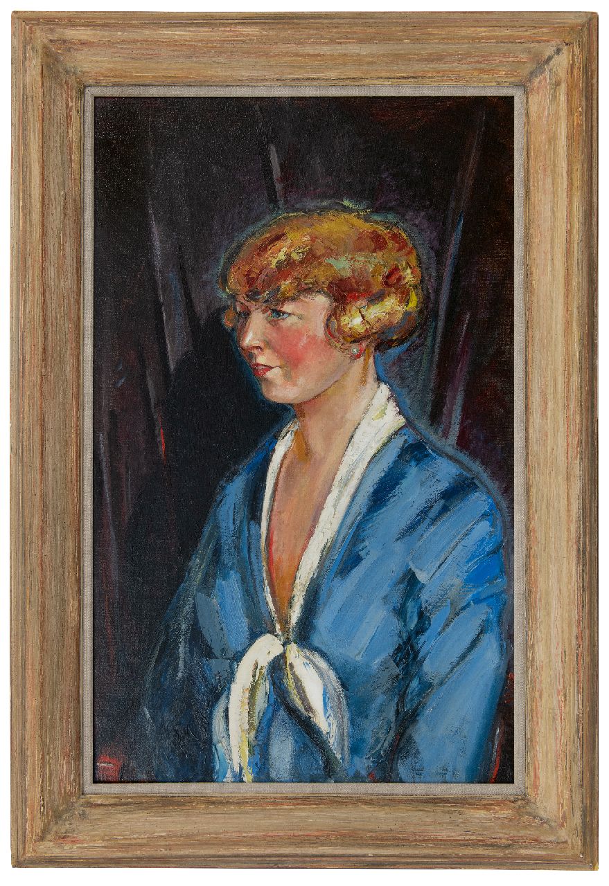 Maks C.J.  | Cornelis Johannes 'Kees' Maks | Schilderijen te koop aangeboden | Portret van een jonge vrouw    i.o., olieverf op doek 90,3 x 55,1 cm