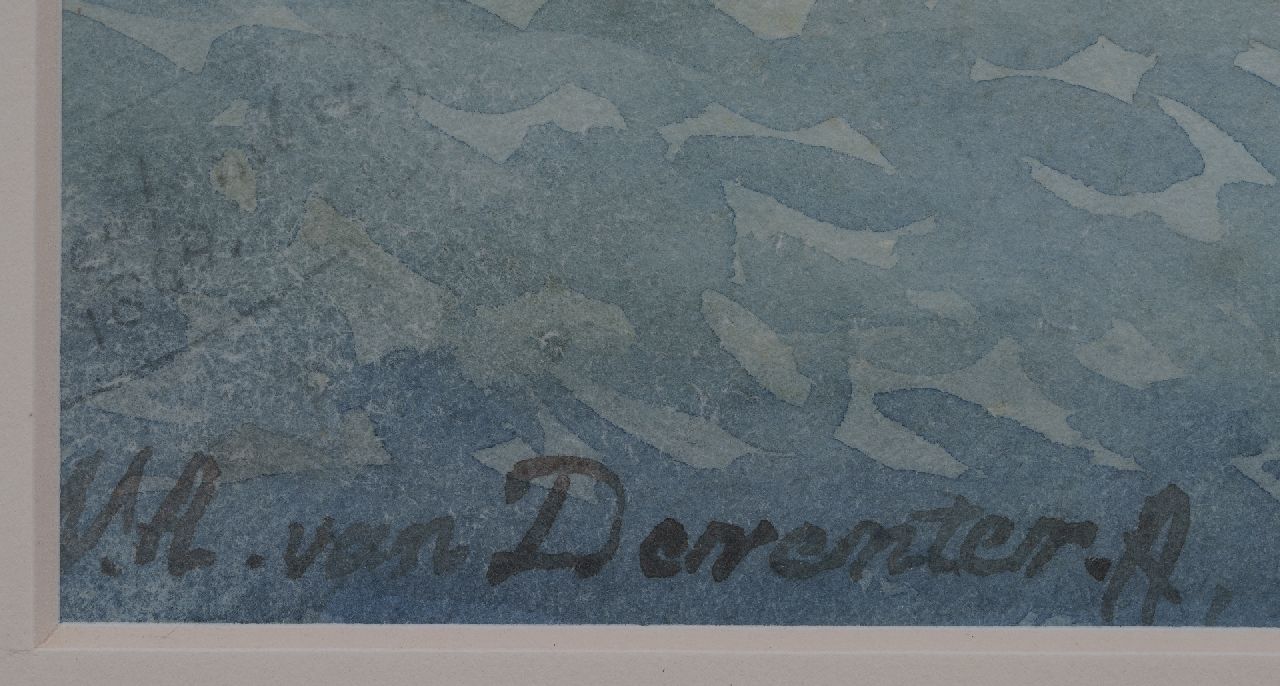 Willem van Deventer signaturen Schepen op kalme zee