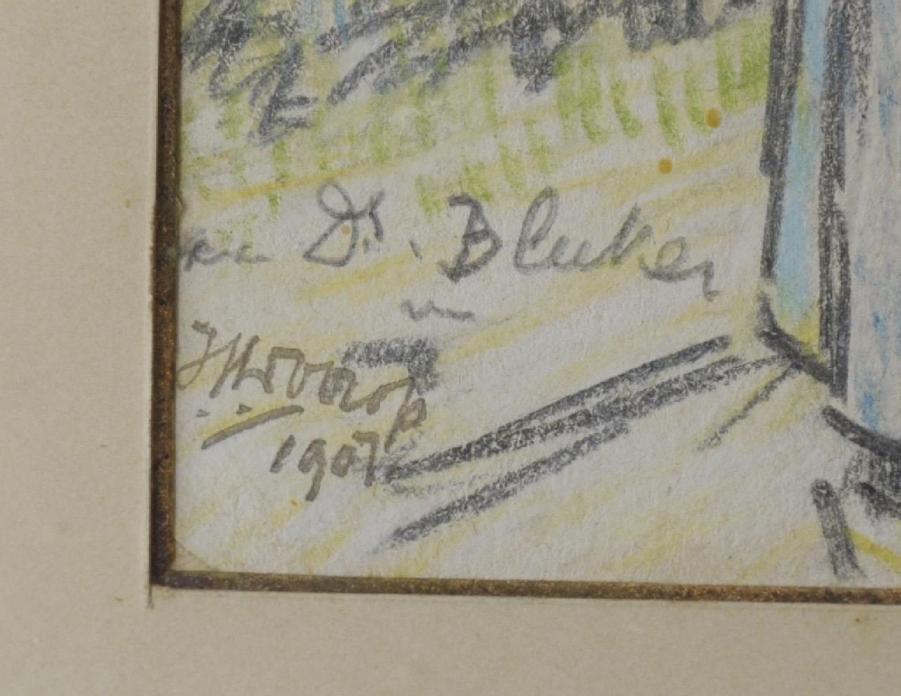 Jan Toorop signaturen Kindermeisje met Fransje Elout en tamme gans 'de Poele' in Domburg