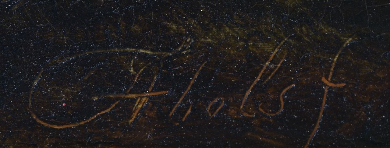 Jacob Abels signaturen Vissers bij maanlicht