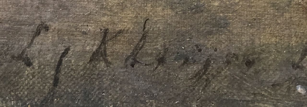 Lodewijk Johannes Kleijn signaturen Winterlandschap met schaatsers bij een molen