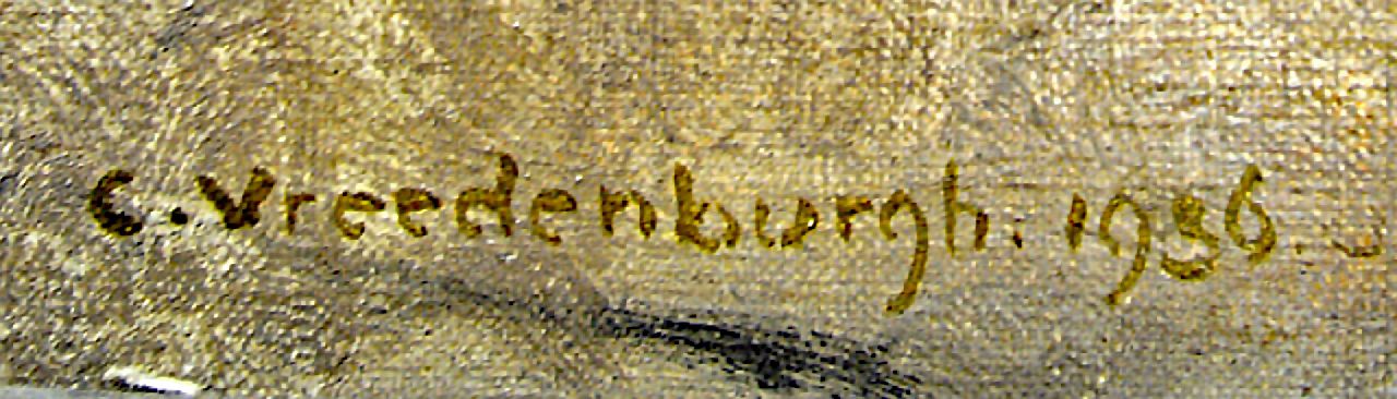 Cornelis Vreedenburgh signaturen Gezicht op Amsterdam met de Nieuwe Brug en de St. Nicolaaskerk
