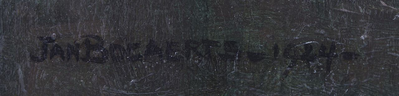 Jan Bogaerts signaturen Kasteel met ophaalbrug bij avond