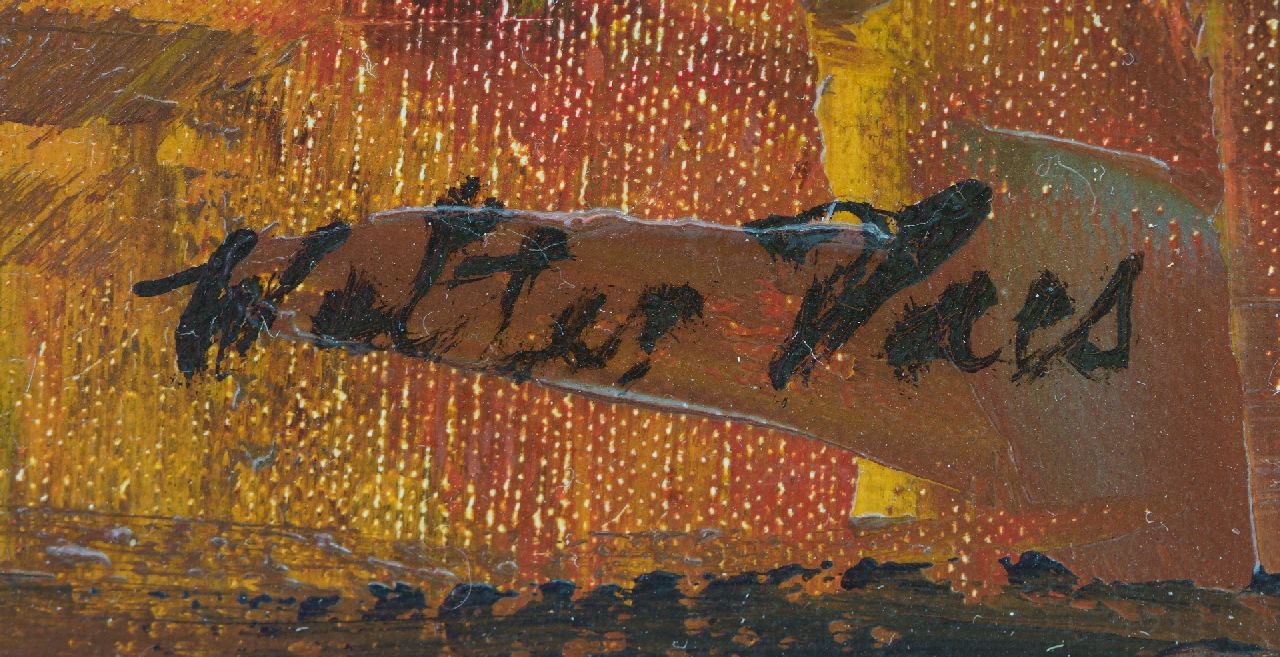 Walter Vaes signaturen Moot vis op een tinnen bord