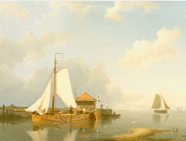Pieter Cornelis  Dommershuijzen | Zeilschepen voor de kust, olieverf op paneel, 27,5 x 38,0 cm, gesigneerd l.o. en gedateerd '79