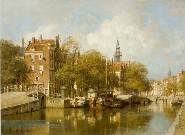 Klinkenberg J.C.K.  | Amsterdamse gracht, olieverf op doek 39,2 x 53,0 cm, gesigneerd l.o.