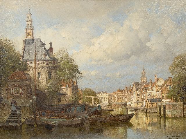 Karel Klinkenberg | De Oude Hoofdpoort te Hoorn, olieverf op doek, 58,0 x 78,0 cm, gesigneerd r.o.