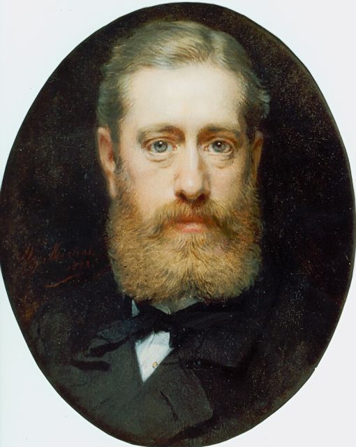 Willy Martens | Portret van een man, olieverf op doek, 22,4 x 17,9 cm, gesigneerd l.o. en gedateerd 1883